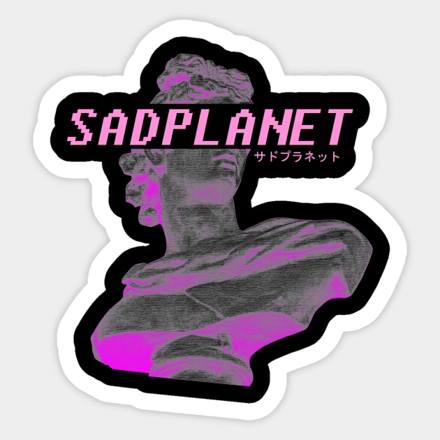 SadPlanet(StatueComputerPink) Sticker by GrounBEEFtaxi